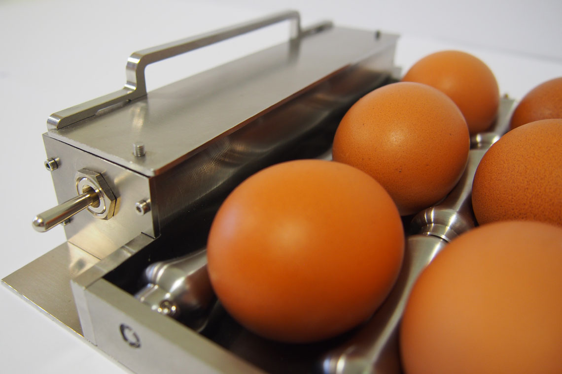 Experimental Tray for eBeam treatment of chicken eggs